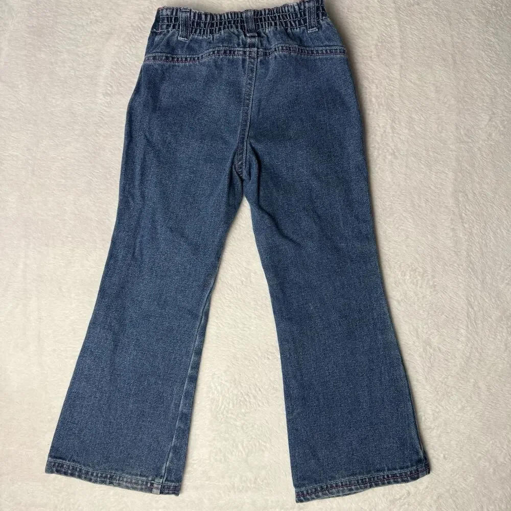 Y2K Dora The Explorer Jeans Toddler Size 5T Nick Jr. Kids XS Floral Embroidered